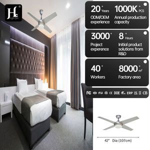 Ventilateur de plafond silencieux à économie d'énergie de 52 pouces à 4 pales en bois avec lumière, design moderne, emballage en boîte de couleur - Product Image 5