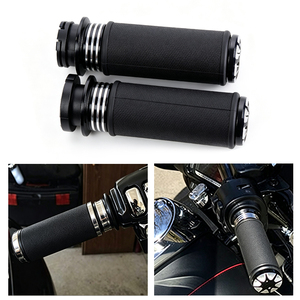 Motorcycle Handlebar Grips Black Anti-Slip Rubber Replacement For Harley Softail Dyna Touring Bike Accessories - Product Image 2
