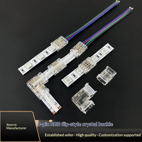 Connecteur de bande LED COB RGB transparent sans soudure 2 3 4 broches 5mm 8mm 10mm à fixation rapide pour ruban lumineux PC