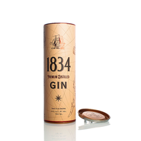 Calcomanía impresa con logotipo personalizado de lujo, embalaje de Tubo Cilíndrico de cartón de papel Kraft reciclado para vodka, whisky y Tequila