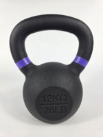 Lot de 6 Kettlebells en Fonte Revêtues de Vinyle Colorées (2kg, 6kg, 8kg, 10kg, 12kg, 16kg) pour Entraînement de Force à Domicile et en Salle de Sport