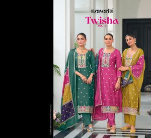 High Quality Traditional Readymade Adults' Party <b>Suit</b> Embroidery Work Chinon Mullite Color Design Indian & Pakistani Clothing - Product Image 5