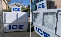 Congélateur d'extérieur pour glace, armoire réfrigérée industrielle grande capacité pour la conservation de la glace