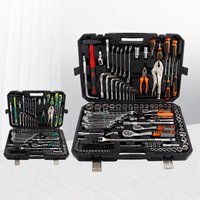 Juego de Herramientas Mecánicas de 142 Piezas, Juego de Llaves de Trinquete, Puntas, Alicates, Destornilladores, Caja de Herramientas para Reparación de Automóviles
