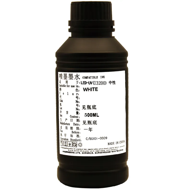 Baishixin Großhandel hochwertige 500 ml harte LED-UV-Tinte uv-Drucker dtf neutrale und weiche uv-Tinte für Epson i 3200-druckkopf