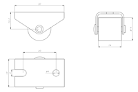 Roue pivotante rigide de 14 mm, mini-roue pivotante fixe pour meubles et canapés de 0,5 pouce