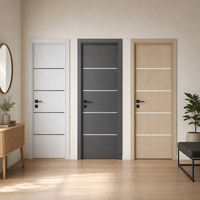 Porte intérieure en bois massif couleur noyer, porte de chambre à coucher, finition imperméable, moderne, pour appartement, maison, bureau