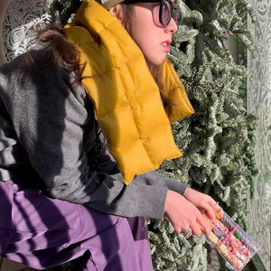 Winter Puffer Scarf Lightweight Warm Goose Down <strong>Neckerchief</strong> Customized Logo Printing Scarf Shawl for Women <strong>Men</strong> - Product Image 4