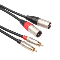 Kabel Mixer Amplifier XLR 2 RCA Male ke 2 XLR Male Berpelindung Paduan Seng 1m 1.8m 3m Kabel Audio & Video