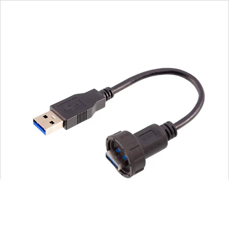 IP67 USB 3.0 커넥터 여성 대 남성 플러그 1M 30cm 50cm 1.5M 케이블 야외 방수 산업 표준 USB