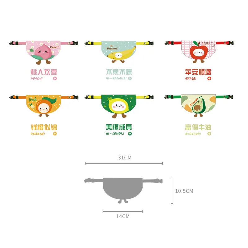 제조업체 도매 맞춤 면화 과일 디자인 고양이 액세서리 개 두건 칼라