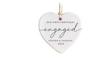 Custom Engagement Ornament For First Christmas Personalized First Christmas Engaged Annou Promotional Party Supply Gift