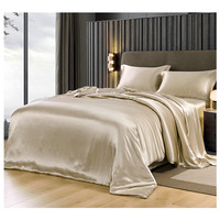 Ensemble de literie en soie de 19 mm - Drap, taie d'oreiller et housse de couette en soie de mûrier, ensemble de literie luxueux et lisse