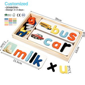 Eduland OEM ODM Montessori เกมตัวอักษรความรู้ความเข้า<span class=keywords><strong>ใ</strong></span>จตัวอักษรภาษาอังกฤษของเล่นการเรียนรู้การเรียนรู้การสะกดของเล่นปริศนาไม้สำหรับเด็ก - Product Image 4
