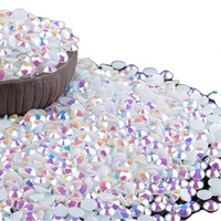 8000 pièces de strass en résine de 3 mm, blanc AB, à dos plat, non thermocollants, pour embellissement DIY, maquillage du visage, manucure - Fabriqué en Chine