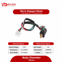 Motor Stepper Magnet Permanen 6mm VSM0616 NEMA 2 3.3V 18 Derajat 2 Fase untuk Kamera, Peralatan Medis, dan Motor Stepper Video Jaringan