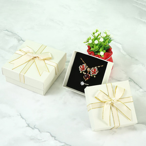 Wholesale Supplier Square Lid-and-base Jewelry <b>Box</b> 5 Colors Eco-friendly Customized Logo Jewelry <b>Box</b> with <b>Black</b> Sponge Lining - Product Image 5