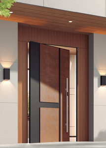 <span class=keywords><strong>Porte</strong></span> <span class=keywords><strong>d</strong></span>'<span class=keywords><strong>entrée</strong></span> blindée à rupture de pont thermique en aluminium moulé, style personnalisé, avec axe de pivotement <span class=keywords><strong>d</strong></span>écalé, finition vieillie - Product Image 4