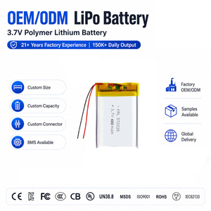 중국 공장 3.7V 480mAh 572035 리포 셀 저자율방전 폴리머 배터리 RF 뷰티 펜 얼굴 마사지 스킨케어 기기용 - Product Image 1