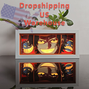 Demon <span class=keywords><strong>Slayer</strong></span> Magazzino USA Dropshipping Kpop Demon Hunter Lampada Intagliata in Carta 3D Light Box Decorazione da Tavolo Regalo di Natale - Product Image 6