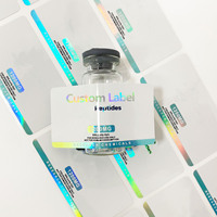 Étiquettes personnalisées pour flacons de 10 ml, 3 ml, 2 ml, étiquettes brillantes argentées métalliques, autocollants pour peptides, feuilles d'étiquettes d'emballage pour cosmétiques