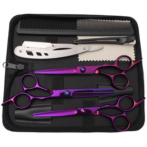 Juego de tijeras de peluquero de 6 ", Kit de texturización de adelgazamiento de corte de pelo de acero japonés con estuche de cuero, estilista profesional, salón para el hogar 1001 - Product Image 6