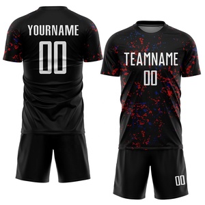 Derniers modèles d'uniformes de football personnalisés pour équipes, ensemble de vêtements de football pour jeunes, maillot de football personnalisé, col rond, couleur unie - Product Image 1