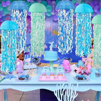 Lanternes en papier en forme de méduse sirène suspendues de 10 pouces, 7 couleurs, pour cadeaux de baby shower, décoration de fête d'anniversaire