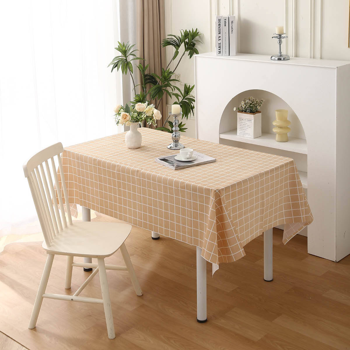 [40g/m²] Mantel a cuadros marrón