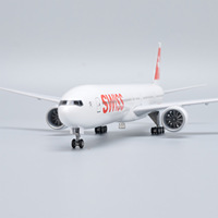 Modèle d'avion simulé Boeing B777 Swiss Airlines à l'échelle 1/157, 47 cm, avion de ligne d'aviation civile avec lumières et train d'atterrissage