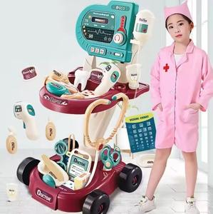 KSF Bricstar Mainan Dokter Berkualitas Tinggi Bahan ABS <span class=keywords><strong>Set</strong></span> Peralatan Medis Permainan Peran DIY Troli Kombinasi EKG Mainan Anak - Product Image 2