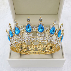 BELLEWORLD corona redonda 14 colores fiesta de belleza desfile corona novia rhinestone boda tiara coronas nupciales para <span class=keywords><strong>reinas</strong></span> - Product Image 2