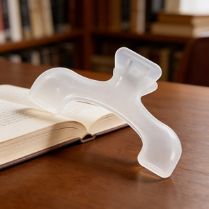 Transparent Book <b>Clip</b> With Roof Cover U Shape Double Strong <b>Clamp</b> For Students Daily Use Plastic Material - Product Image 2