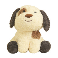 Vente en gros de chiot en peluche brodé de 15 pouces chien tacheté version assise PP coton rempli couette ODM jouet en peluche