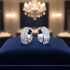 Anillos Melissa Eternity Band de Oro Blanco con Engaste Pavé de Circonita Cúbica, Estilo Glam para Boda de Mujer - Product Image 2