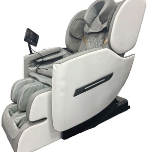 Silla de masaje de lujo para todo el cuerpo con riel en forma de L, 31 60 airbags, masaje multipunto para uso doméstico por personas mayores, color blanco. - Product Image 1