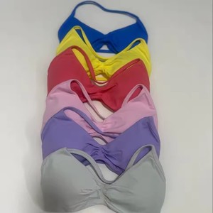 New Supportive Sports Bra Strappy Backless Yoga Gym Bra Women Workout Clothing Gym Top Halter Seamless Sport Bras - Product Image 2