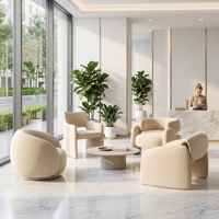 Fauteuil moderne de luxe fait main en tissu bouclé, chaise de bureau minimaliste écologique pour chambre, hôtel, salon, ou salle d'attente