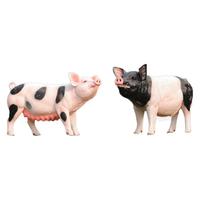 En stock : Ensemble de sculptures de porcs réalistes en fibre de verre, statues d'animaux de ferme grandeur nature pour la décoration de jardins et de parcs