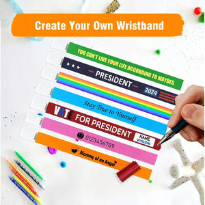 Bracelet en Tyvek imperméable personnalisé, <span class=keywords><strong>billet</strong></span> d'entrée jetable pour parc d'attractions, bracelet en papier <span class=keywords><strong>pas</strong></span> <span class=keywords><strong>cher</strong></span>, fournitures promotionnelles pour fêtes - Product Image 4