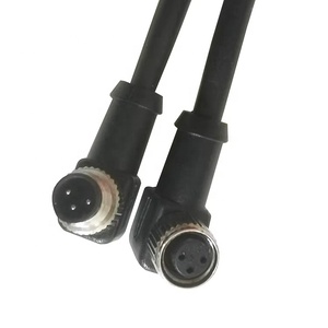 สายเคเบิลตัวผู้ตัวเมีย 3 ขา แบบงอ 90 องศา ตัวเชื่อมต่อกันน้ำ - Product Image 1