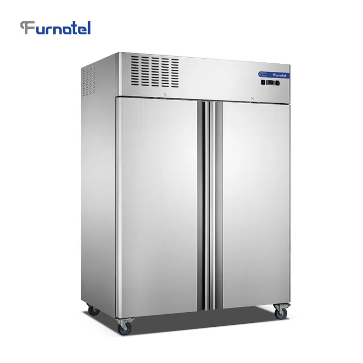 1350L büyük restoran buzdolabı katı kapı dik Chiller 0 ~ 8 derece FURNOTEL ticari dondurucu buzdolapları