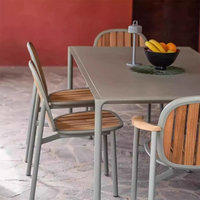 Ensemble table et chaises d'extérieur en acier inoxydable pour cour, jardin, terrasse, balcon, restaurant, mobilier commercial, imperméable et résistant au soleil
