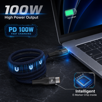 Cable USB Tipo-C Magnético de 100W 5A con Trenzado de Nailon y Conductor de Cobre Puro para iPhone 17/18