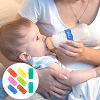 Étiquettes personnalisées en silicone pour biberons, antidérapantes, réutilisables, avec logo, pour garderies, bandeaux personnalisés pour biberons, vente en gros