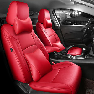 Sunnuo เบาะหนังแท้สำหรับรถยนต์, อุปกรณ์ป้องกันเบาะรถกันน้ำพร้อมหมอนรองนั่งสำหรับ <span class=keywords><strong>MAZDA</strong></span> <span class=keywords><strong>3</strong></span> <span class=keywords><strong>2014</strong></span>-2024 - Product Image 3