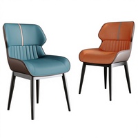 Chaise de salle à manger moderne et minimaliste en métal, multifonctionnelle et confortable pour hôtel, restaurant, salon, bar