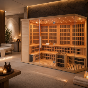 HG Large Indoor Hybrid Canadian Hemlock Red Cedar Wooden Infrared Room with Heater for Home SPA - Product Image 2