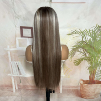ISEE, gran oferta, peluca recta con resaltado rubio ceniza, peluca de encaje HD precortada con línea de cabello Natural, peluca rubia 4/613 prearrancada