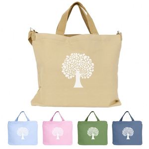 Custom Eco-friendly <b>Tree</b> Print Canvas Tote <b>Bag</b> with Adjustable Shoulder Strap Multi-color Reusable Daily Use Gift Shopping <b>Bag</b> - Product Image 1